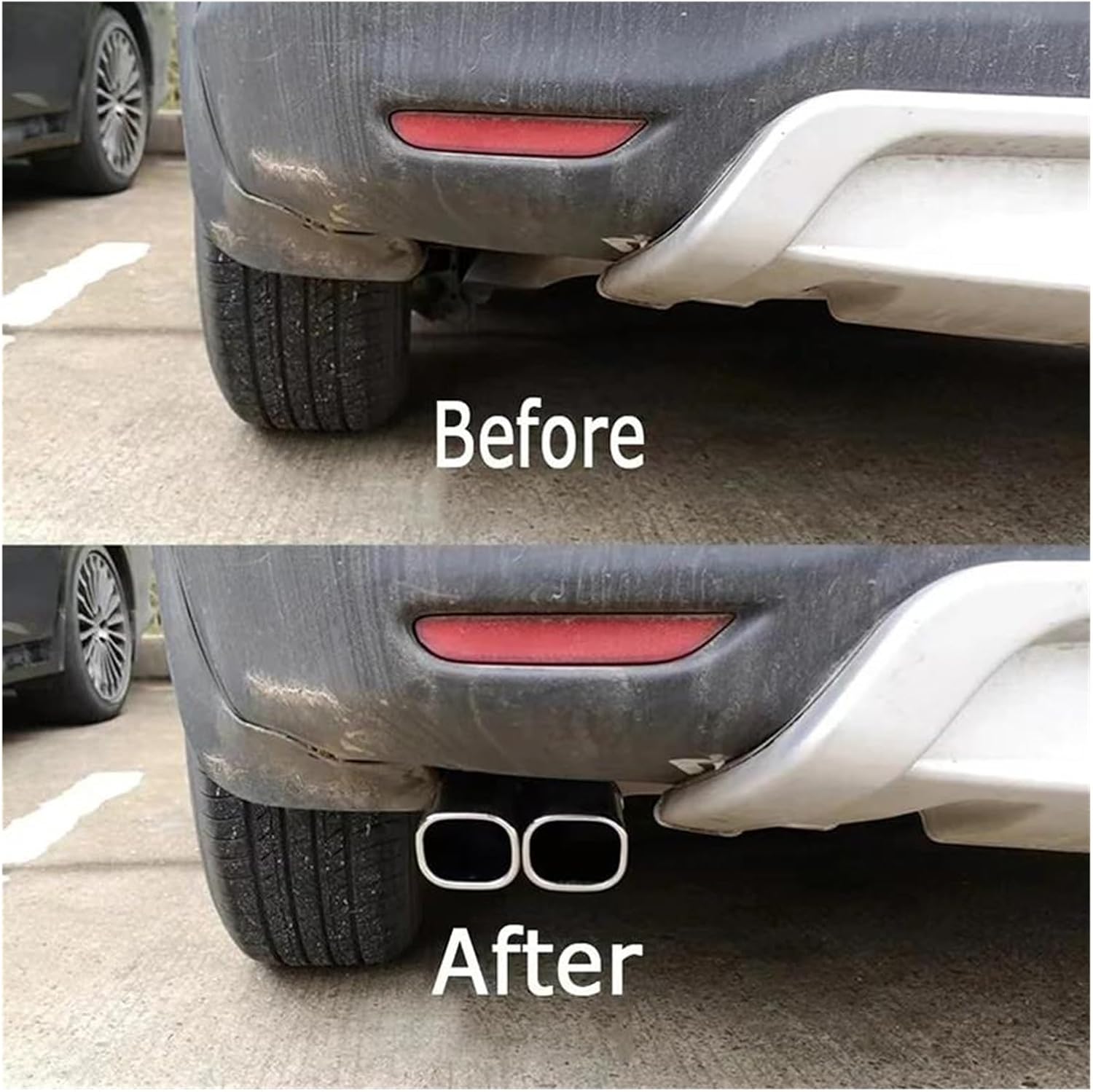 排気管 車の排気マフラー先端ノズルテールパイプ入口 60 ミリメートルステンレス鋼サイレンサーダブルスクエアテールパイプ排気システム