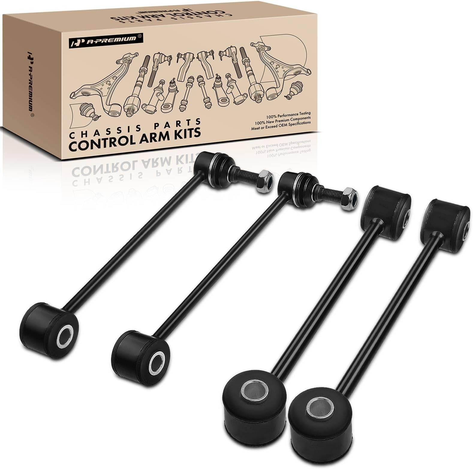 Set of 4, Front & Rear Sway Bar Links Kit Stabilizer Bar Links Compatible with Jeep Grand Cherokee 2005-2010, Commander 2006-2010