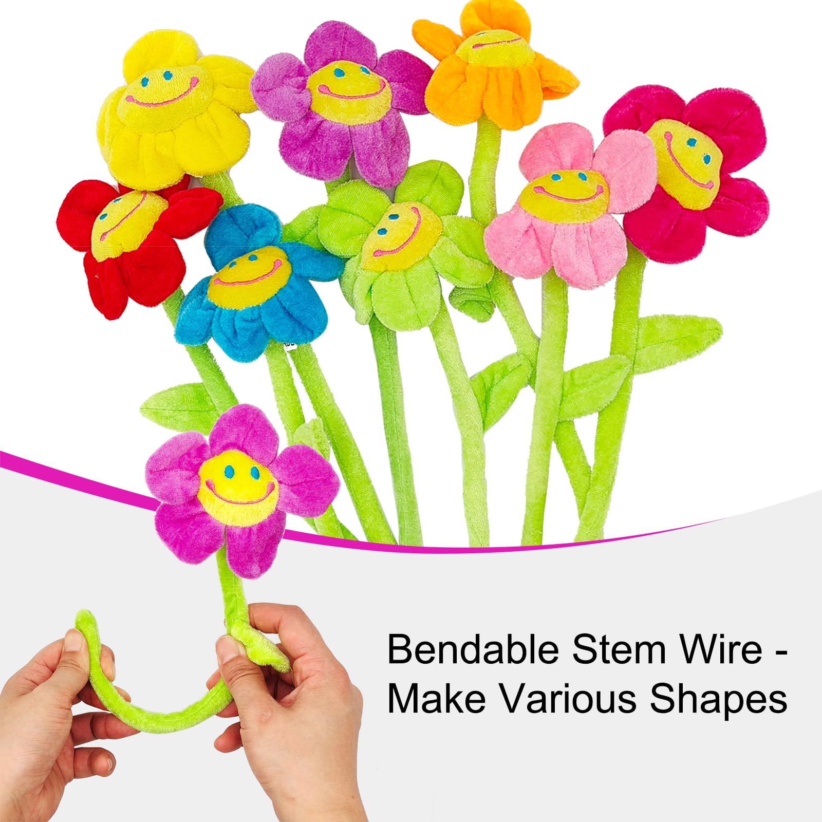 Amazon.com: KWAGOCAR 8 Pack Artificial Plush Flower Bendable