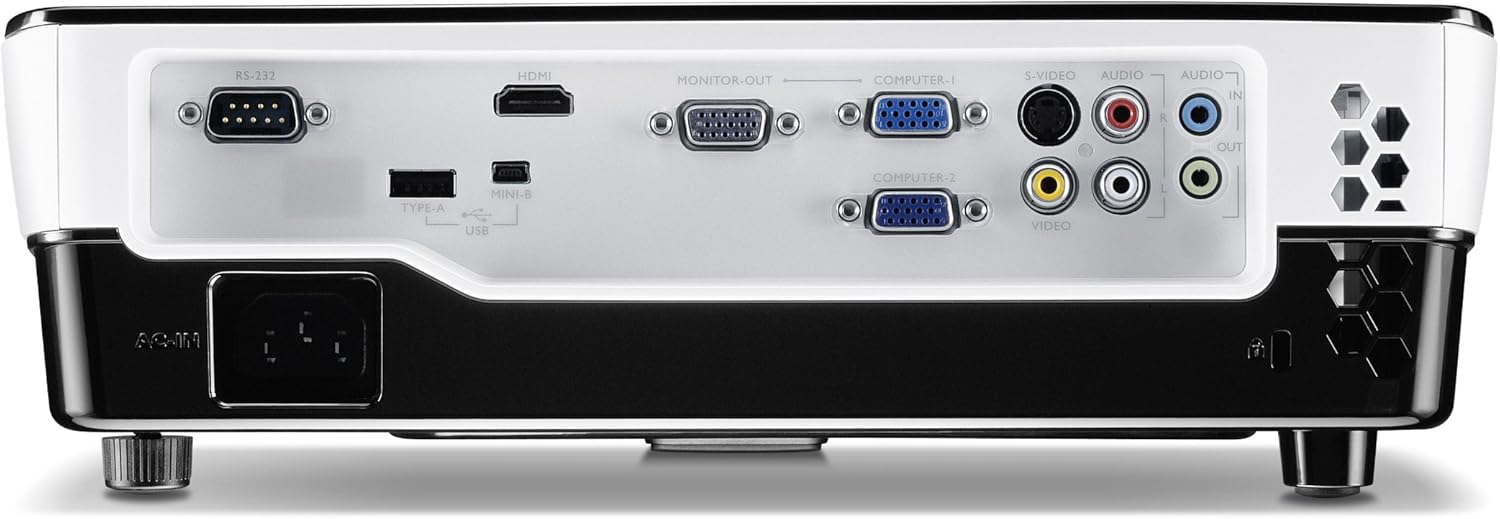 BenQ MX662 DLP Projector, rear view with ports