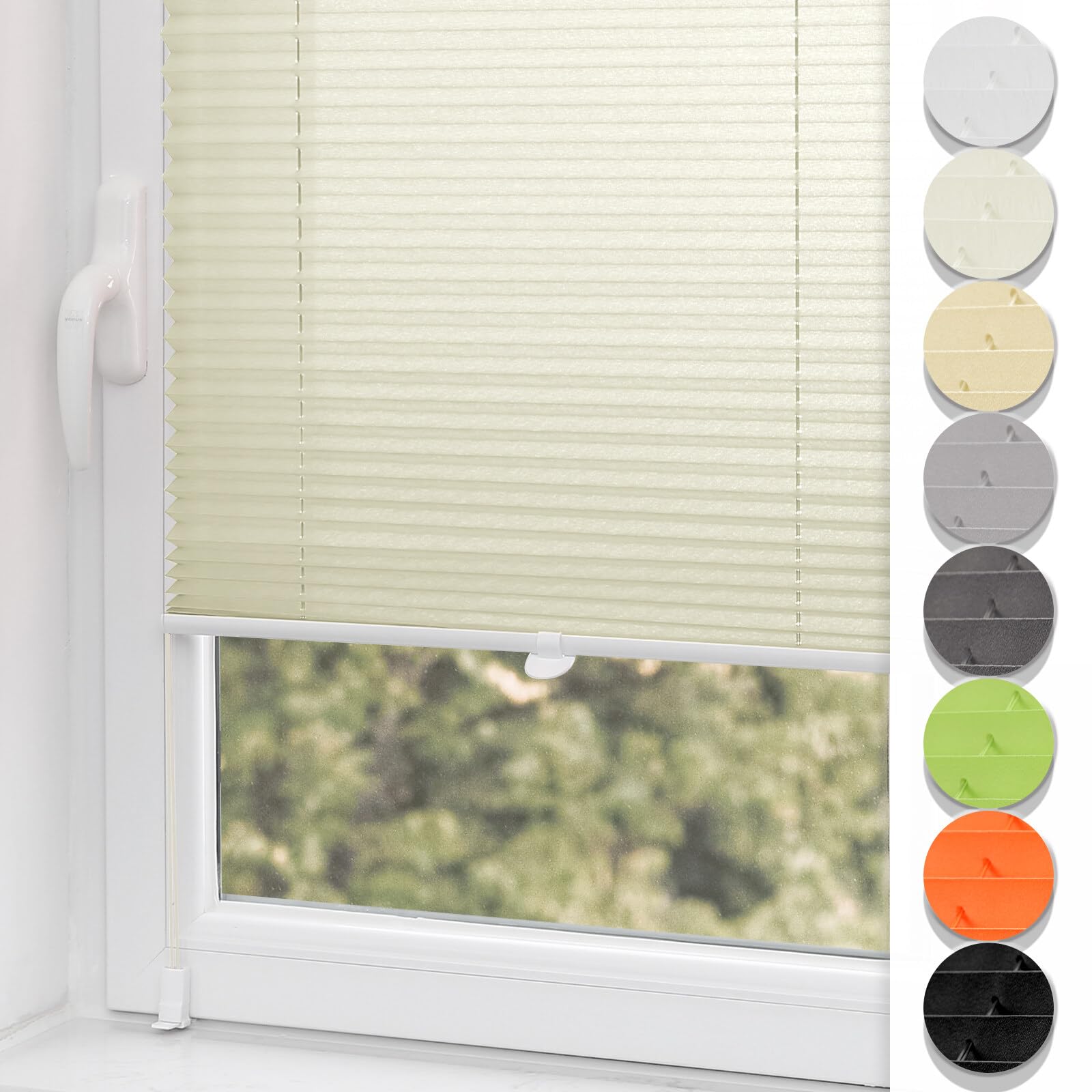 Store Plissé Sans Perçage Pour Fenêtre Porte Fixation Facile Gris - Maison