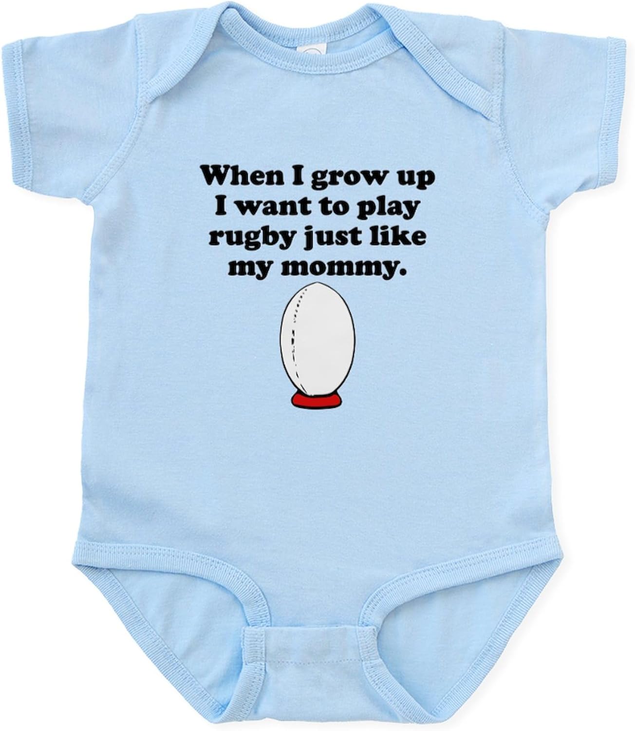CafePress Play Rugby Like My Mommy Body Suit Cute Infant Bodysuit Baby Romper