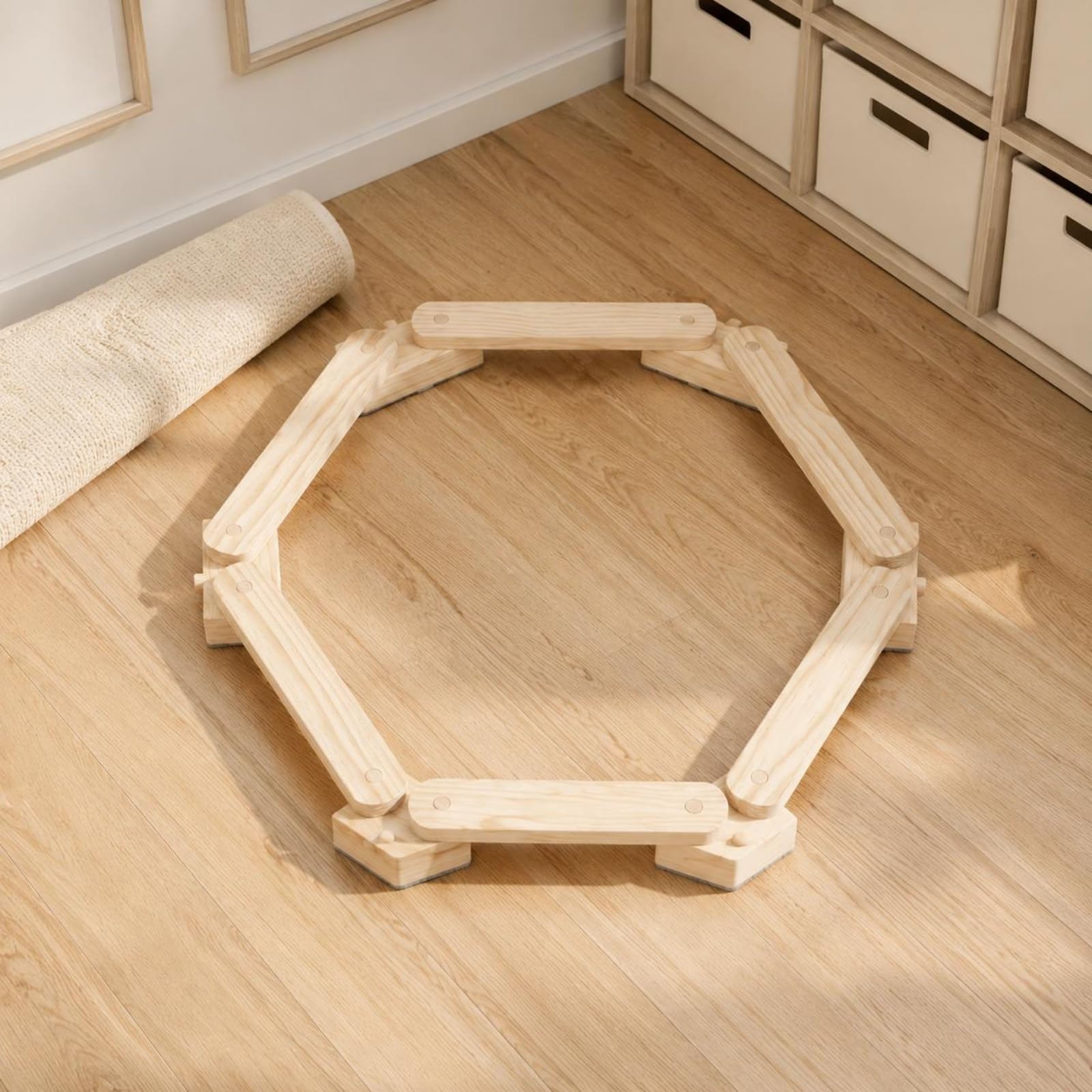 predolo Juegos Tabla de Equilibrio de Madera Desarrollo Motor Balancín Madera Uso Interior y Exterior Juguete Infantil para Preescolares, Niños, Aula
