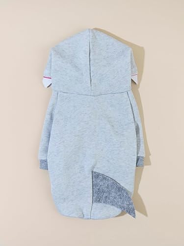 Miniatura 6 de QWINEE Sudadera con capucha para perro de tiburón, abrigo cálido para cachorro, sudadera para Navidad, Halloween, disfraz de perro, ropa de invierno