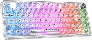 RisoPhy Mechanical Gaming Keyboard, Tri-Mode Bluetooth/Wireless/Wired, RGB Backlit Keyboards,81-Key 80% Fully Transparent  Price In India