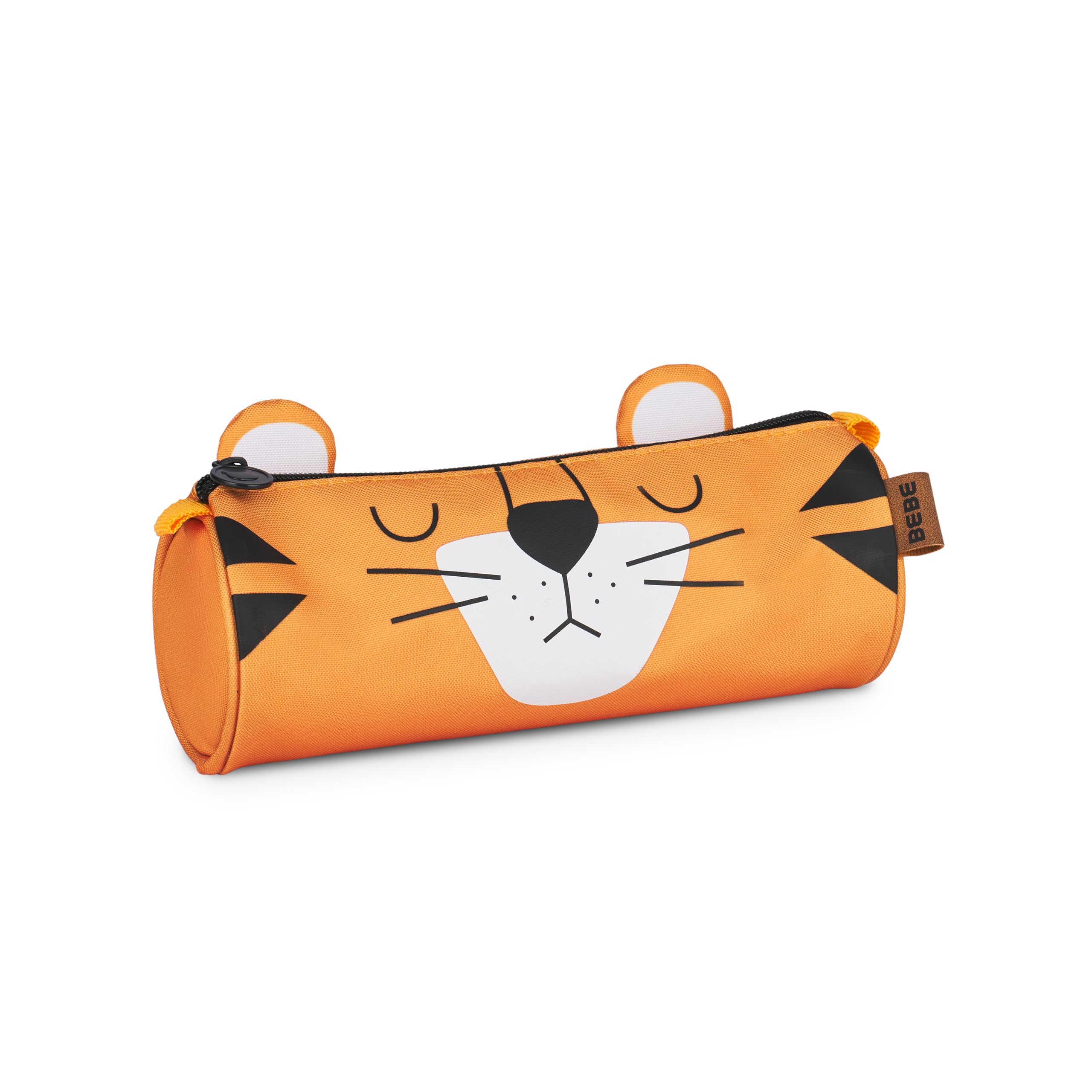 Bebe Friends Barrel Pencil Case with Ears, Tiger Design School Pouch — image 1