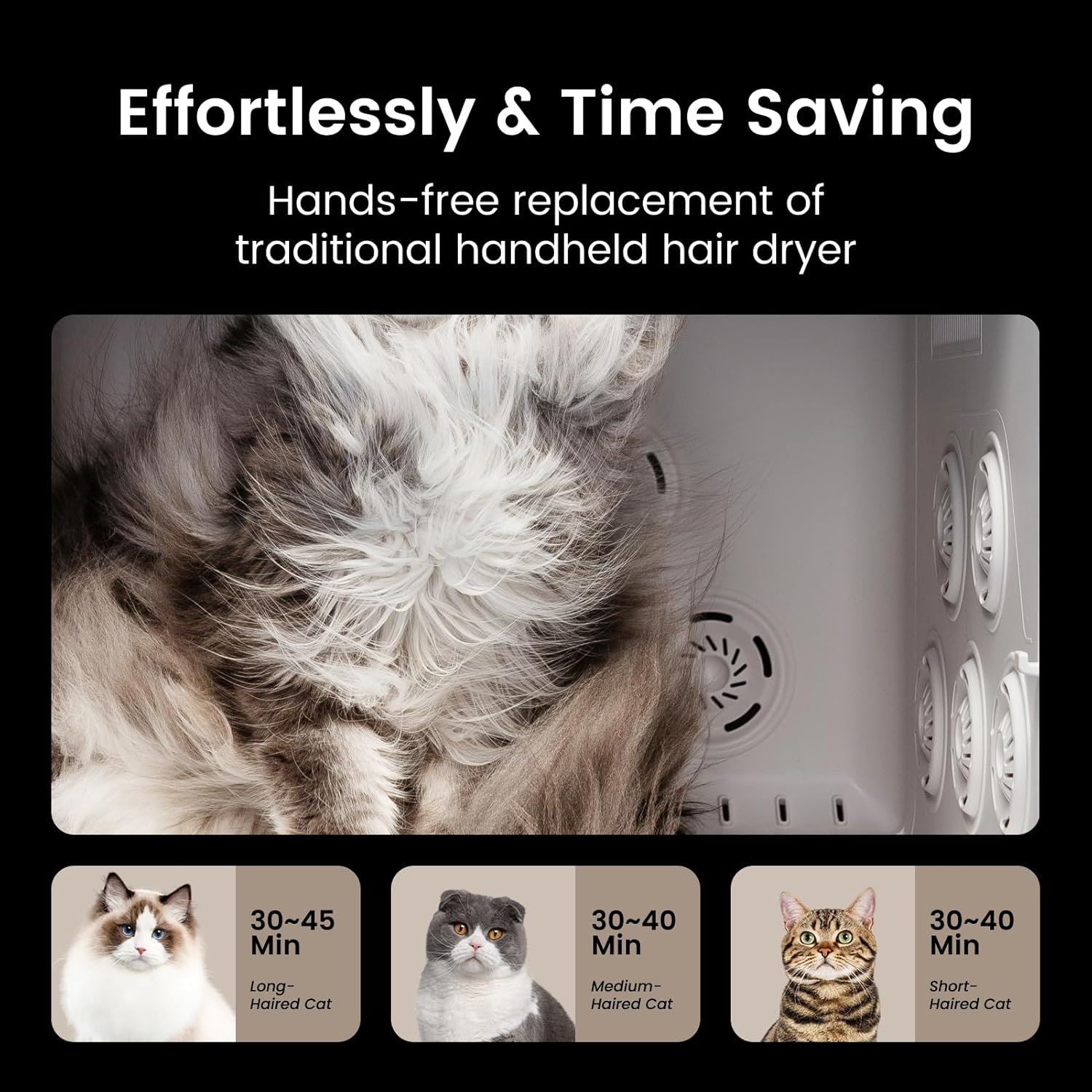 JirPet Pet Dryer Box, Professional Pet Drying with Smart Chip Safety, 75L Dryer Box with Quiet 40dB Drying, Auto Temp & Humidity Control, Strong Airflow for Long Hair Dogs & Cats