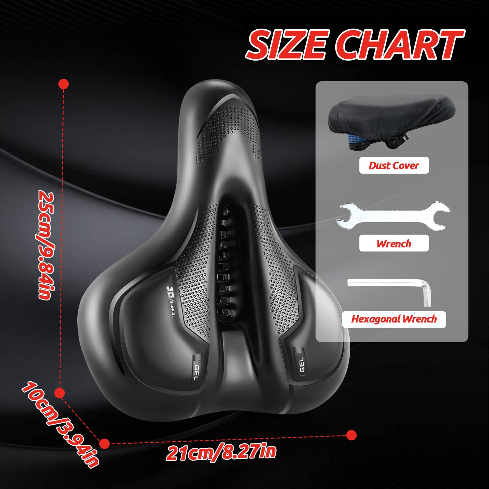 Sella Bici Comoda, Sellino Bici Morbido Donna Uomo, Sella Biciclette Traspirante con Adesivo Riflettenti e Palla Ammortizzanti a Doppia Molla, Sedile Biciclette Ergonomica per MTB/City Bike/Cyclette