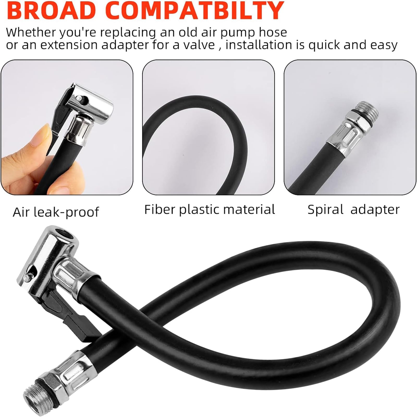 Adattatore Per Tubo Di Gonfiaggio Aria 100 Cm – Prolunga Per Valvole Pneumatici Con Bloccaggio A Pollice – Compatibile Con Bici, Moto E Auto – Mandrino In Metallo M8x0.8 Per Gonfiaggio A Mani Libere