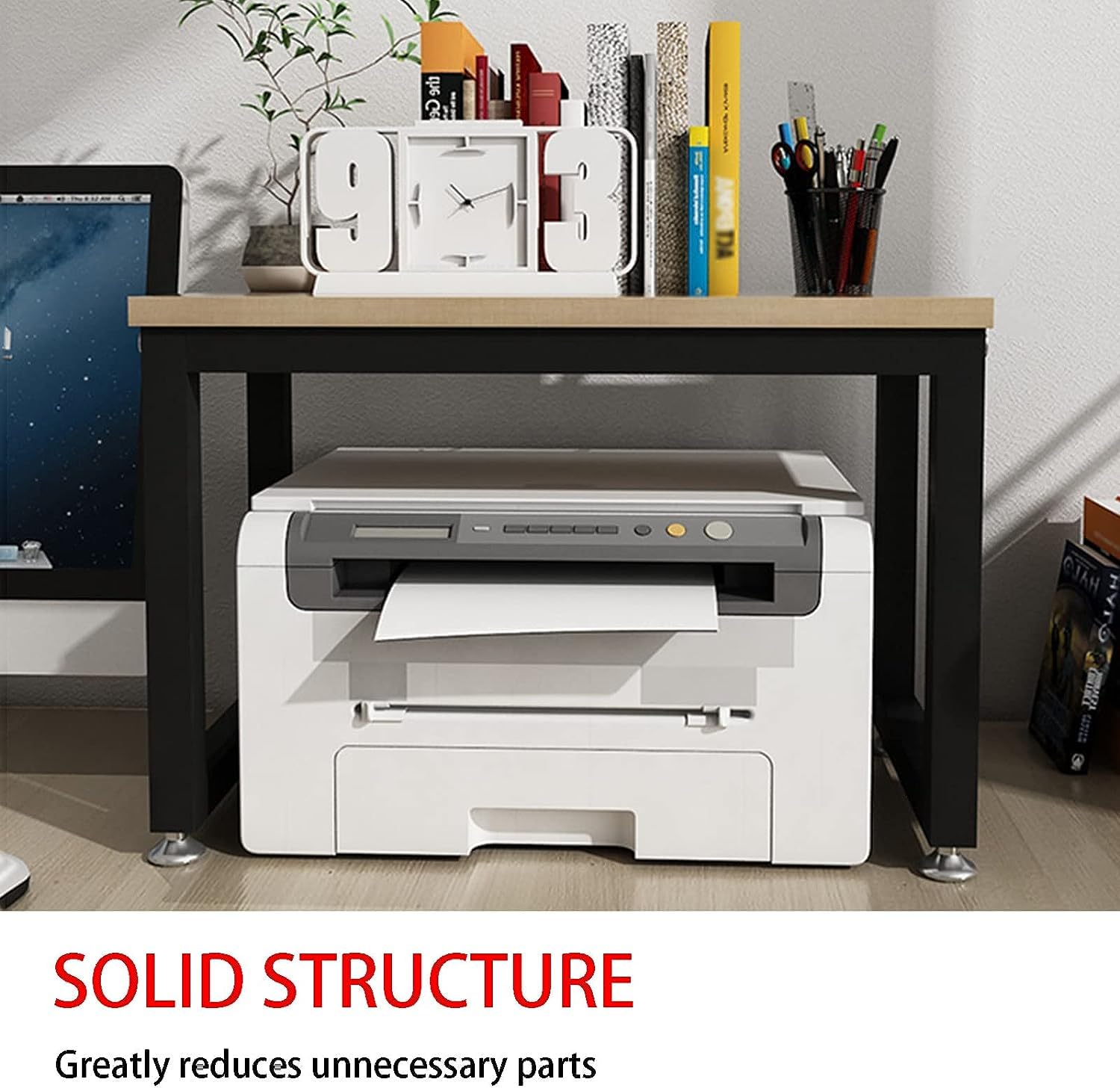 Tavolo per Stampante Supporto per Stampante da Ufficio per Scrivania Angolare Tavolo per Scanner Supporto per Stampante(D)