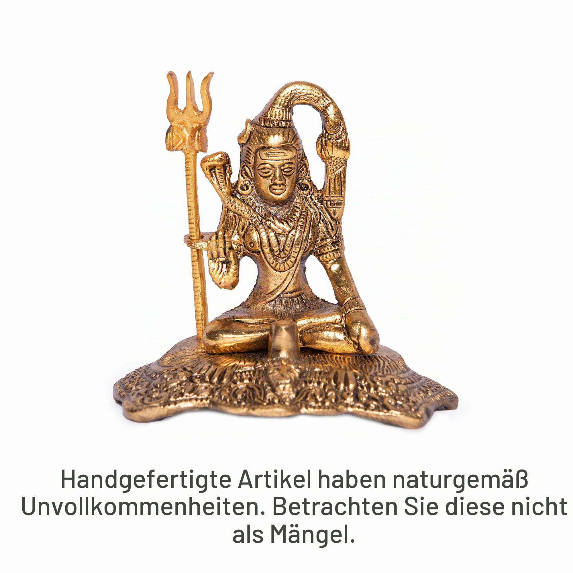 Wonder Care Shiva Statue Figuren Home Decor Lord Shiva Auto Shiva Lingam Hindu-Götter Mini-Statuen Goldfarbene Aluminiumgalvanik