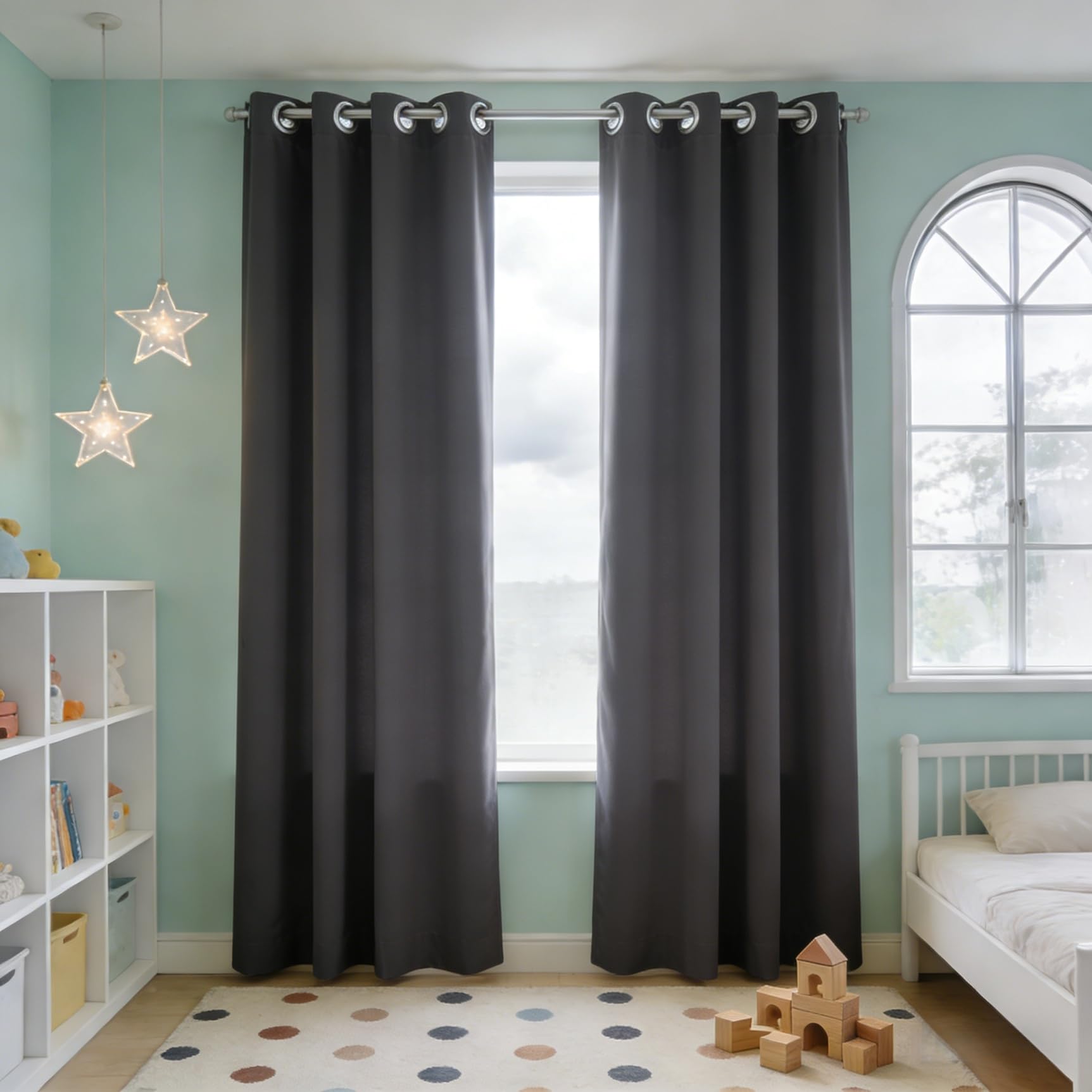 Voilage rideau thermique 116x164 cm isolant anti lumière pour fenêtre de salon