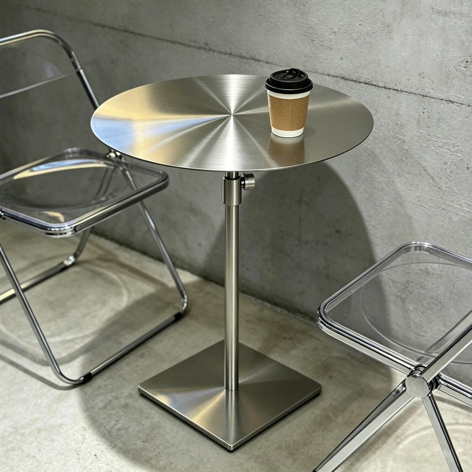 Mesa de bar de acero inoxidable con altura ajustable para restaurante y hogar