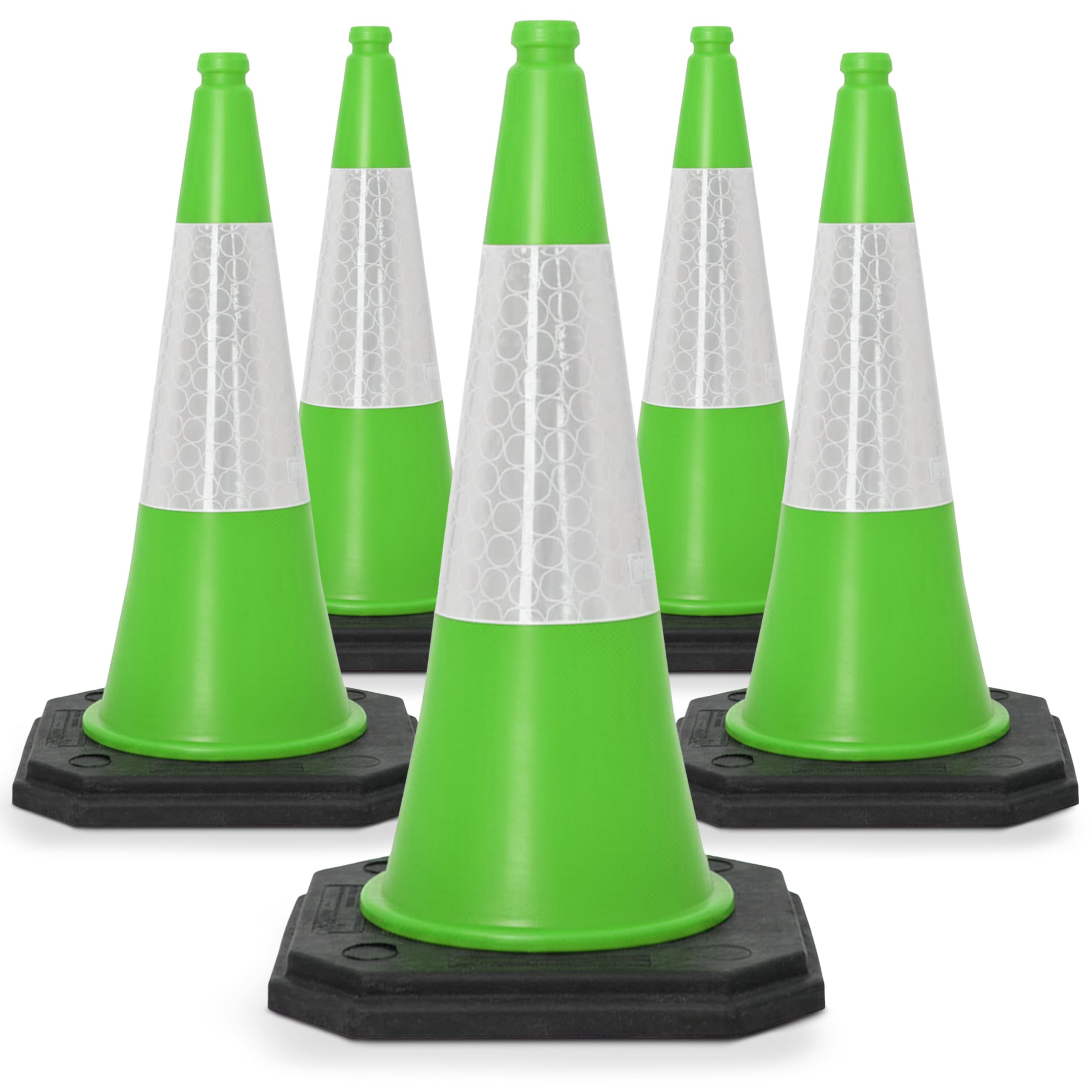 Street Solutions Cônes de signalisation routière autolestés 5 x 750 mm Cône de sécurité de qualité supérieure Solide et durable avec centre de gravité extrêmement bas (vert)