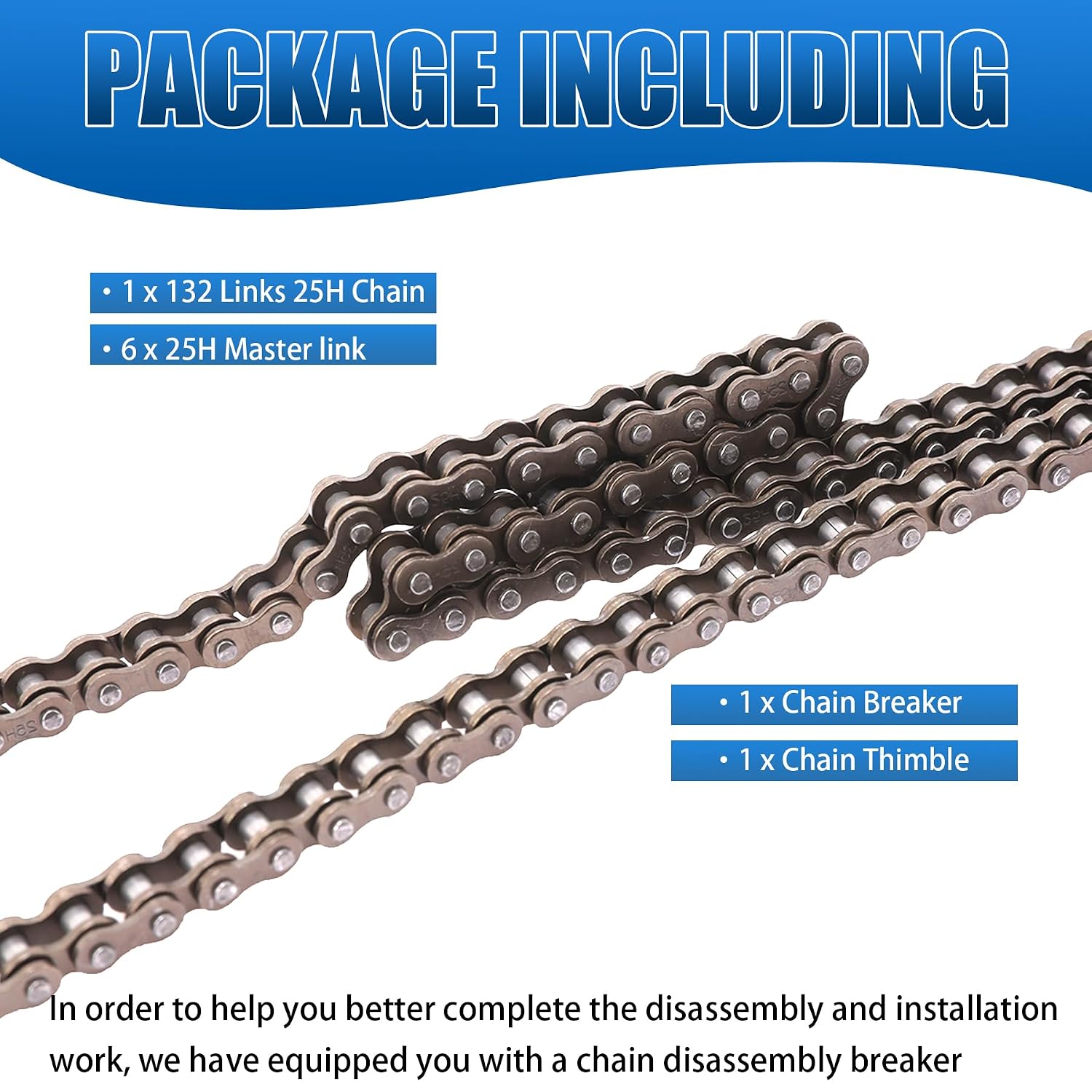Stylemafia 25 Roller Chain 132 Link + Drive Chain Breaker fit for Razor MX500 MX650 SX350 SX500 SX650 Mcgrath Dirt Rocket Bike Off Road Motocross Pit Bike Kids Electric Scooter Moped Mini Pocket Bike