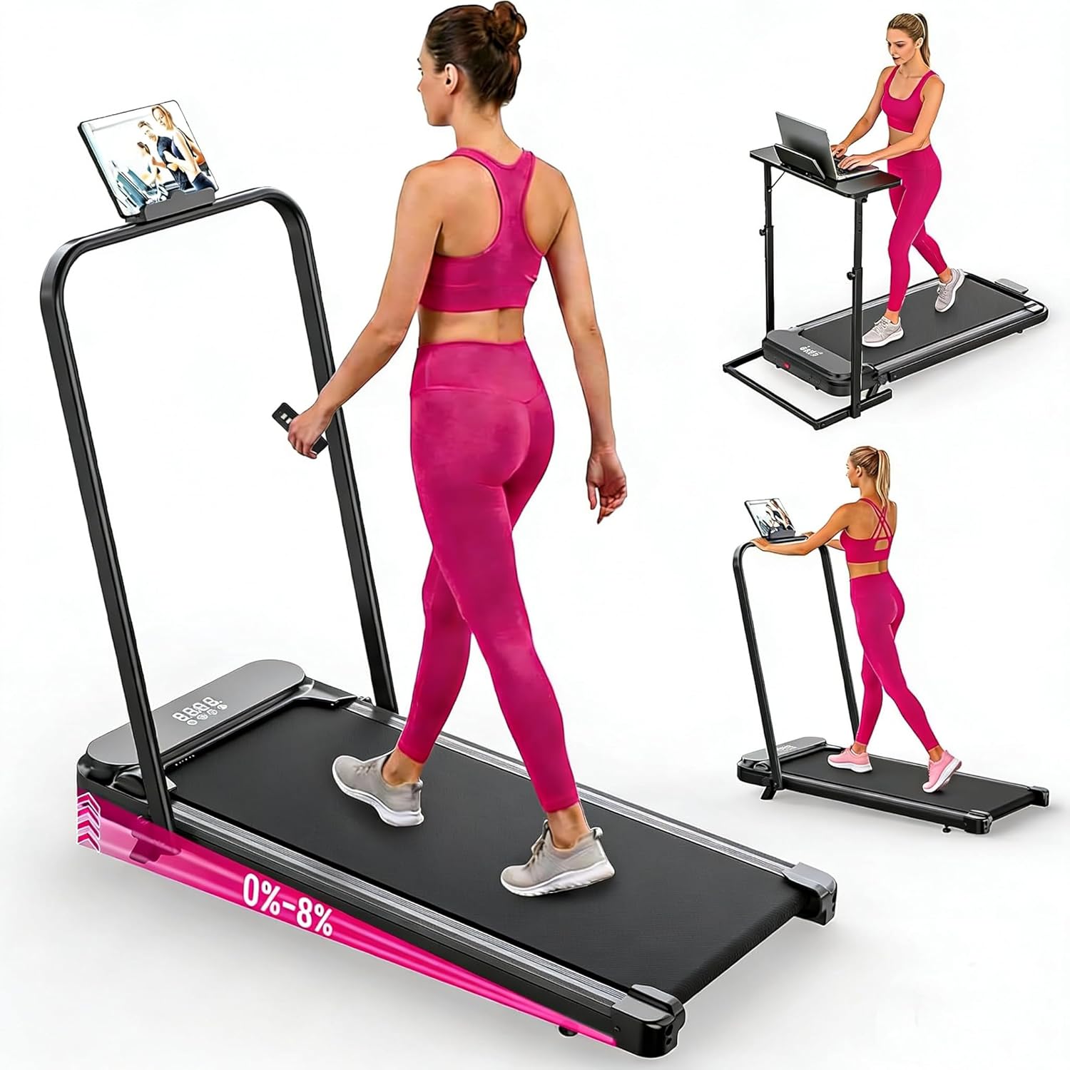 Smart | Rovyfota Walking Pad, 2-in-1 Under Desk Treadmill for Home Office, Portable Walking/Jogging Machine with App & Remote Control, Under Desk Treadmill 2026