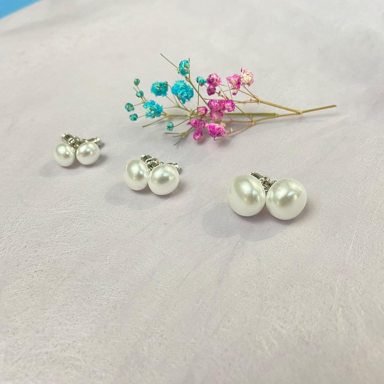 Pearl Stud Earrings for Women Large Pearl Earrings Sparkly Stud Earrings An Elegant Accessories - Image 6