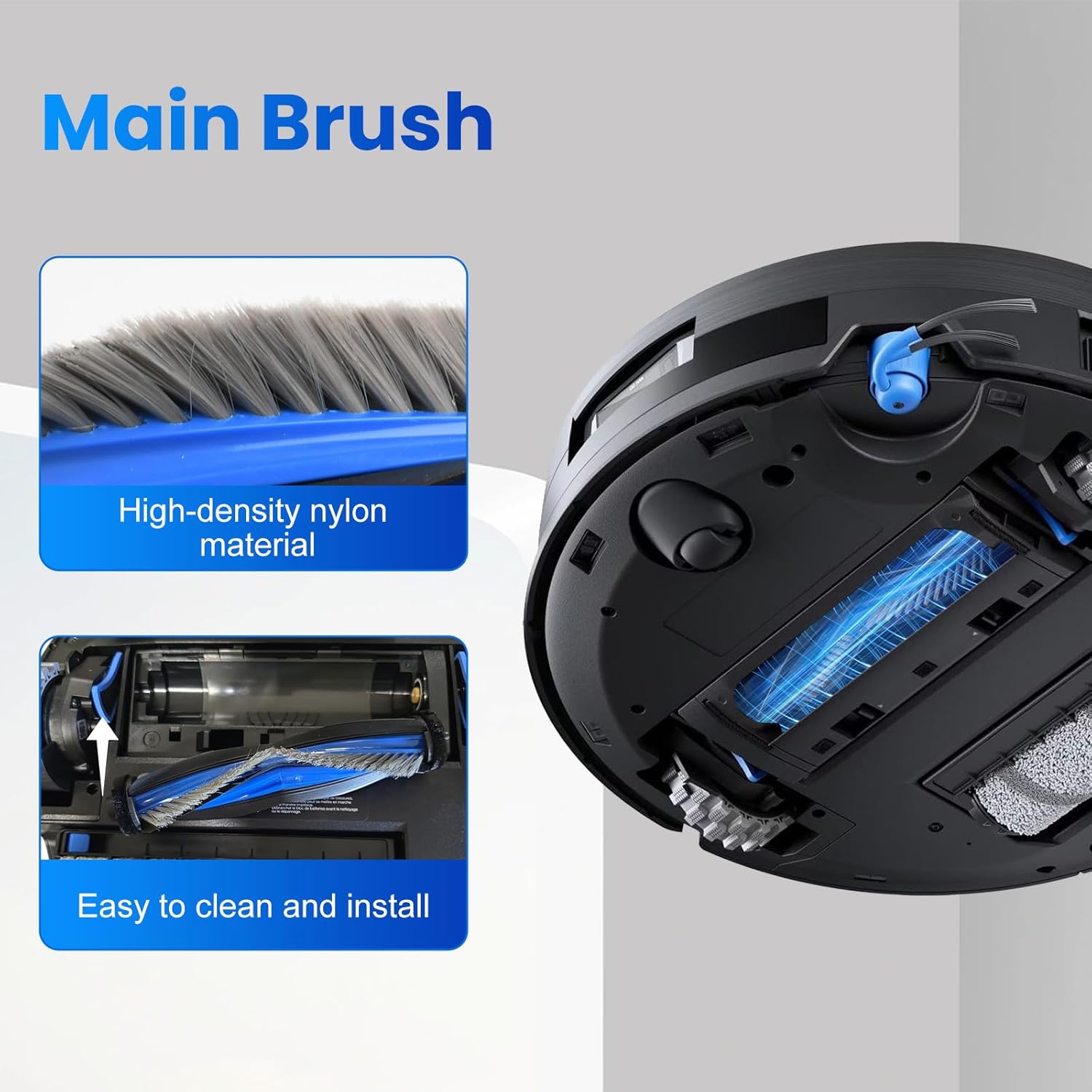 20 Pcs Accessories kit for Ecovacs Deebot X11 OmniCyclone, 2 Main Brush 4 Roller Mop 4 Sponge Filter 6 Side Brush 2 HEPA Filter 2 Clean Tool