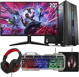 Computador Pc Gamer Completo RGB Intel Core i5 8GB SSD 512GB Kit Gamer Com Headset Monitor 20" Strong Tech