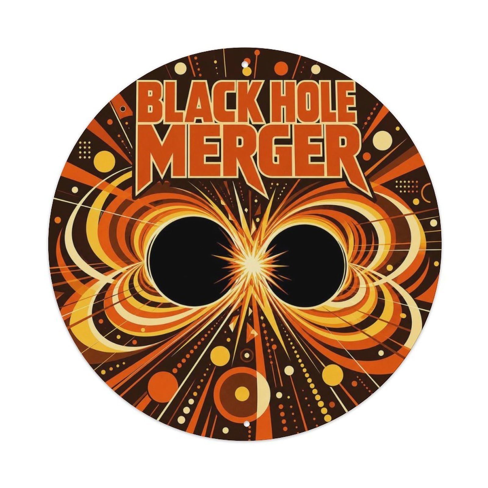 Space Age Black Hole Merger Astronomy Astrophysics Metal Tin Sign