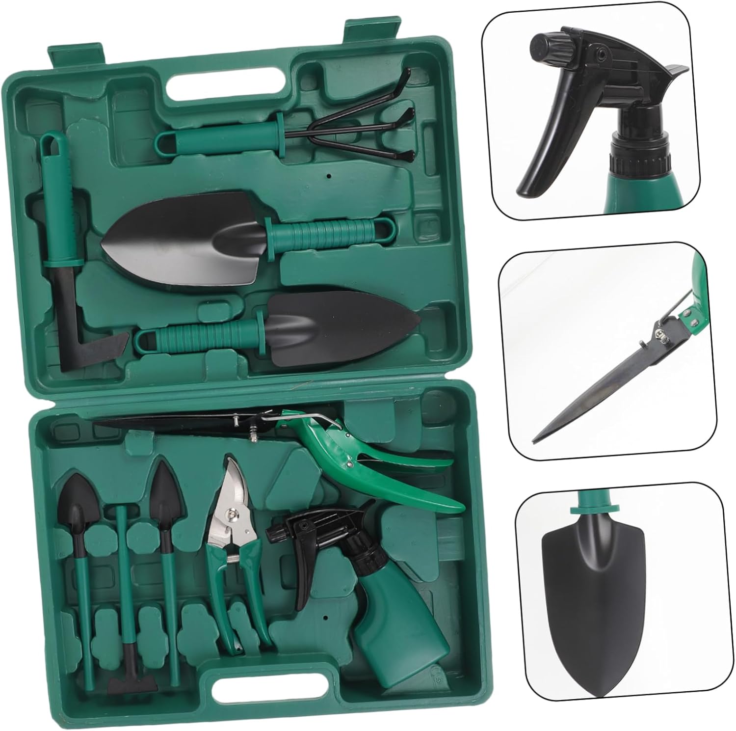 Sosoport Gardening Tool Kit with Storage Case Lightweight Durable Hand Tools for Planting Transplanting and Soil Loosening Home Gardeners and Outdoor Use