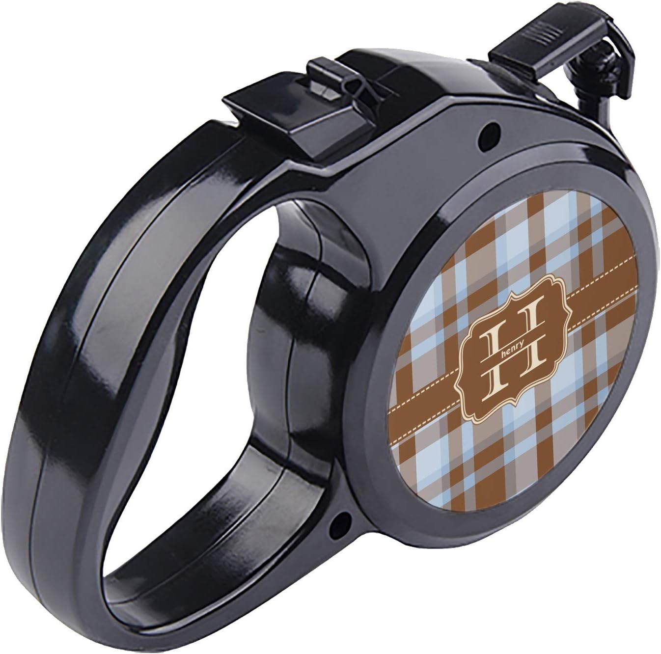 YouCustomizeIt Personalized Two Color Plaid Retractable Dog Leash - Medium