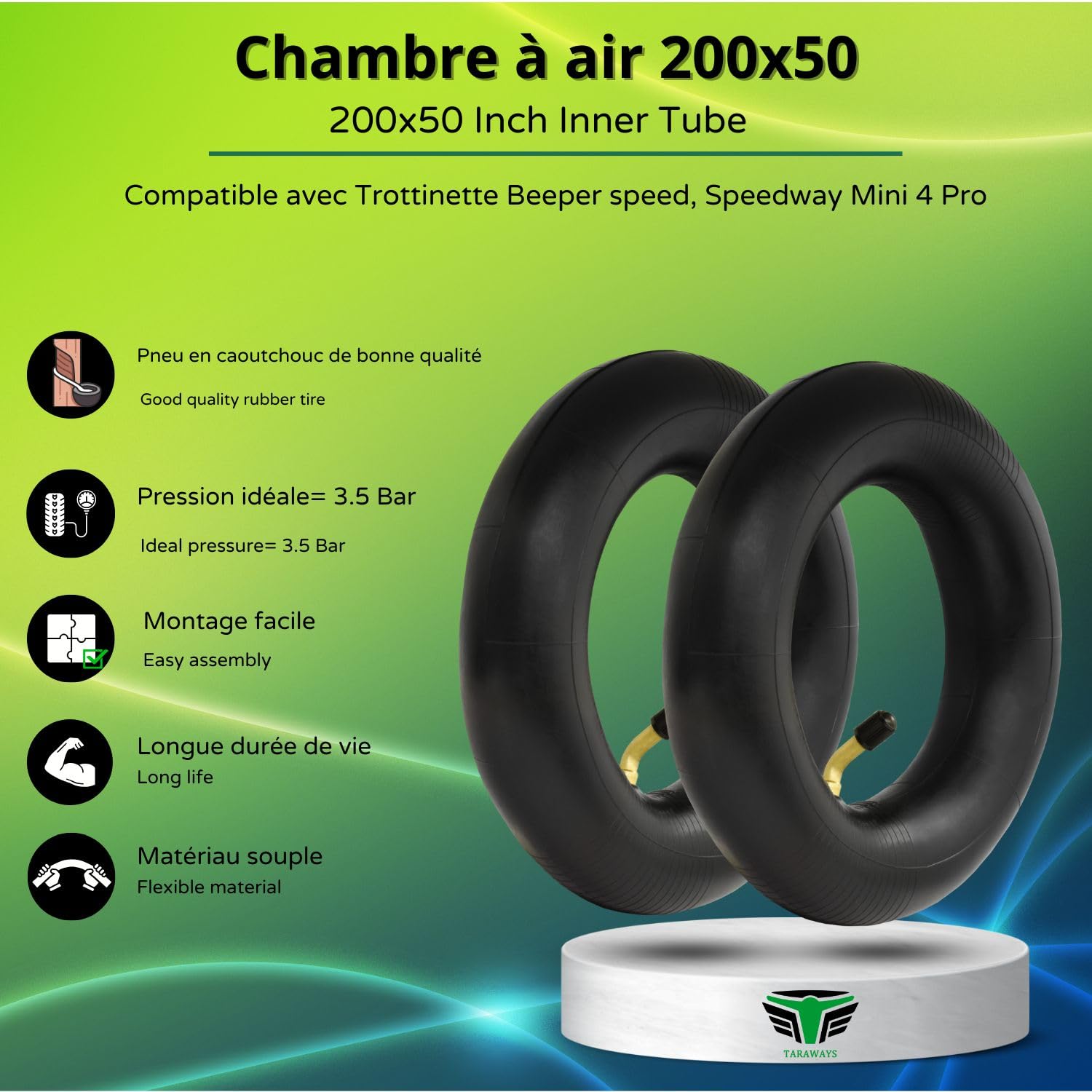 Fahrradschlauch 200x50 - Passend Für E-Scooter & Razor Modelle