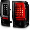 AmeriLite For 1993-1997 Ford Ranger C-Type Halogen, Led, Tube Replacement Pickup Truck Taillight Set - Passenger and Driver Side, Vehicle Light Assembly, Black