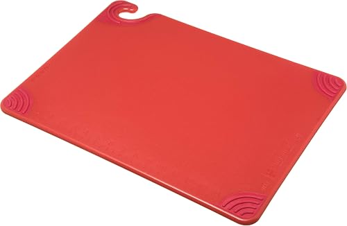 San Jamar Saf-T-Grip Plastic Cutting Board with Safety Hook, 15"