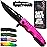 Safety Lock Pocket Knife for Women - Spring Assisted Knife Cute Knives - Self Defense Tool Accessory, Hot Pink Folding Sharp Blade - Food Processing Knives Gifts for Wife Girlfriend Girl Mother 6681 P