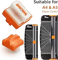 Vista 8 de Firbon Cuchilla de repuesto para cortador de papel con diseño de protección automática de seguridad para recortadora de papel A4 en blanco y negro