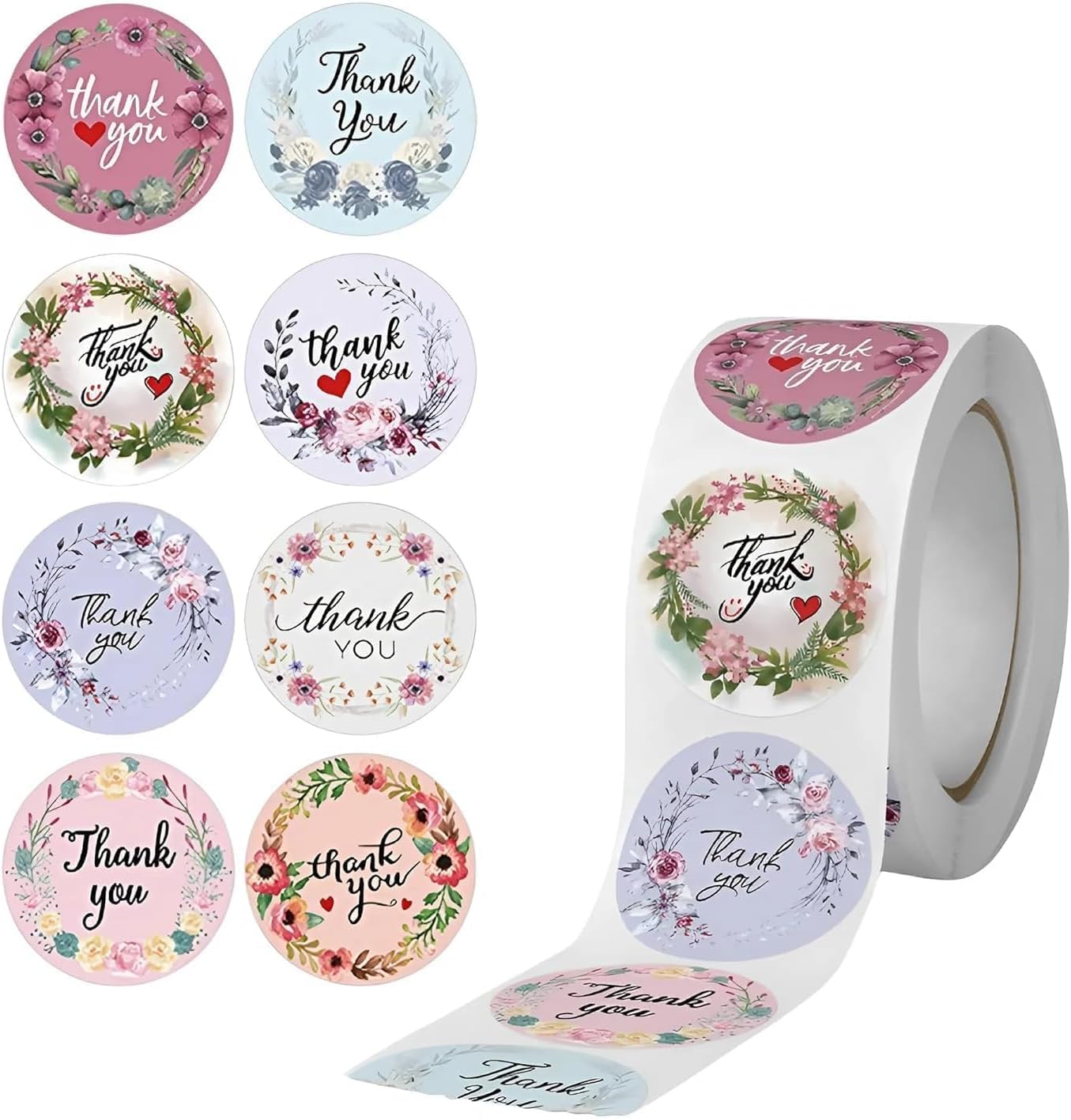 Your Name Stickers | Personalized Name Stickers (Add Your Name) | Waterproof Printer Label |500 Thank You Flower