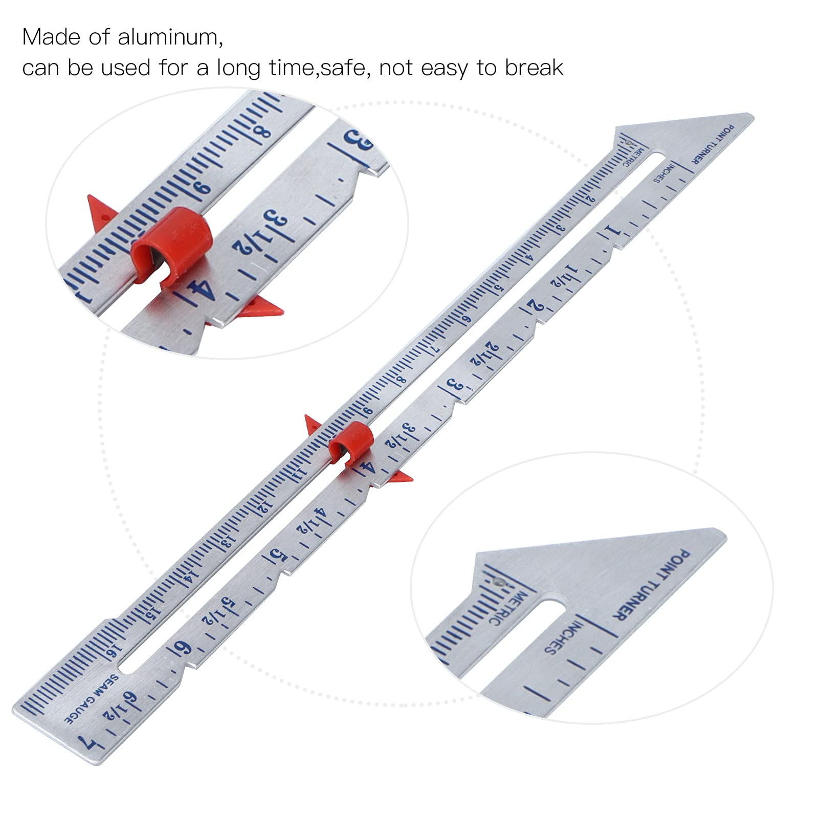 Sewing Gauge Sewing Measuring Tool Sewing Rulers for Sewing,Crafting, Marking Button Holes,Hem Gauge, Circle Compass - Image 2