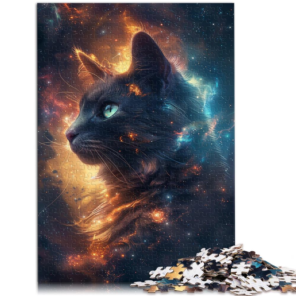 Puzzle da 2000 pezzi per adulti Galassia del gatto spaziale Fatto di carta，Adatto a partire dai 14 anni Difficile da completare ma divertente e umoristico Regali di Babbo Natale segreto。