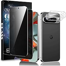 2 Pack for Google Pixel 9 Pro XL Privacy Screen Protector + 2 Pack Camera Lens Protector, Support Fingerprint Unlock, Anti-Spy, 3D Curved 9H Tempered Glass Film, Scratch Resistant, Bubble Proof