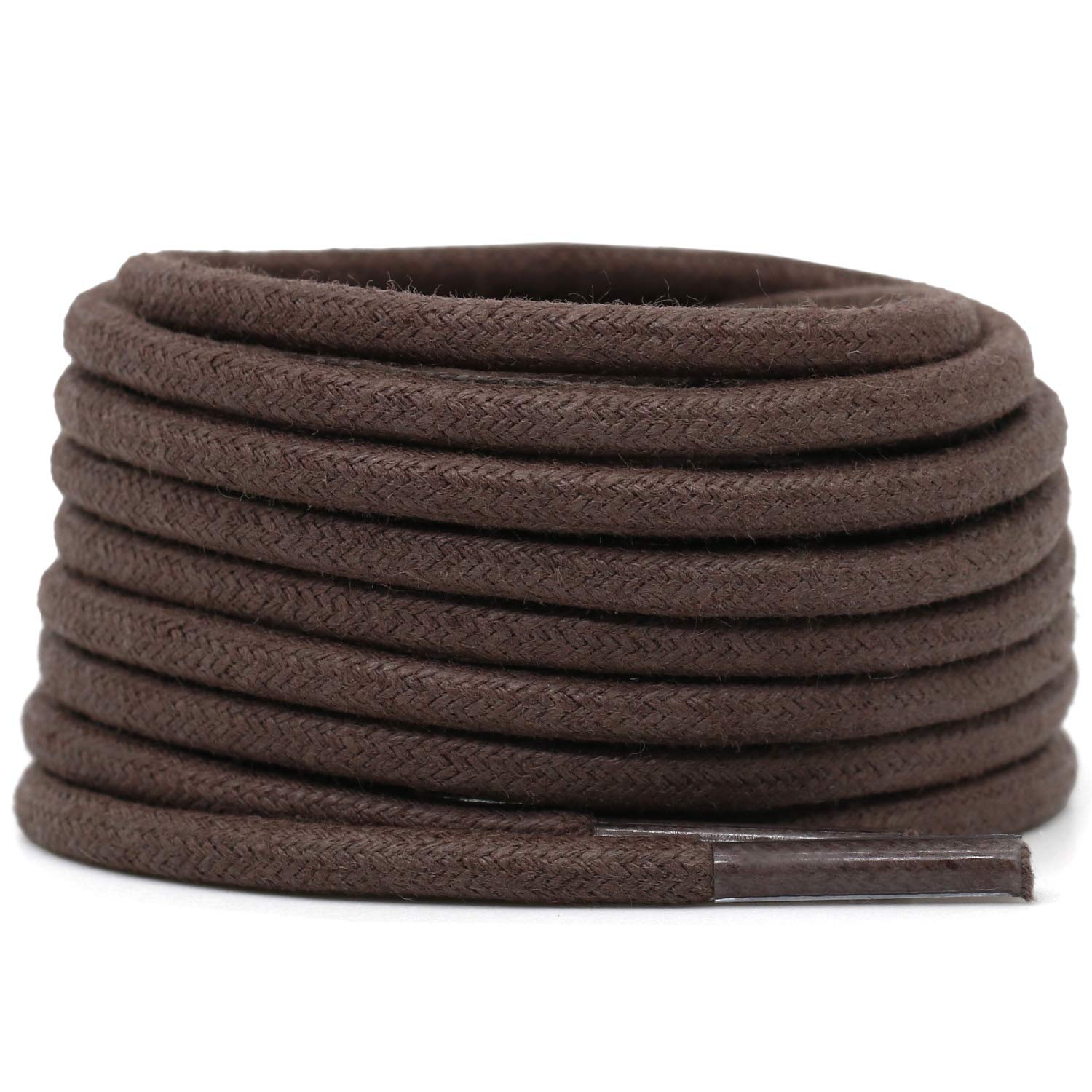 DELELE Round Cotton Waxed Shoelaces: 7/50 Inches Dress Shoe Laces for Boot 2 Pair