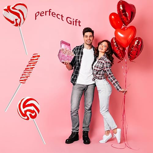 Miniatura 7 de Chupete de piruleta de remolino para el día de San Valentín, envuelto individualmente (paquete de 36)