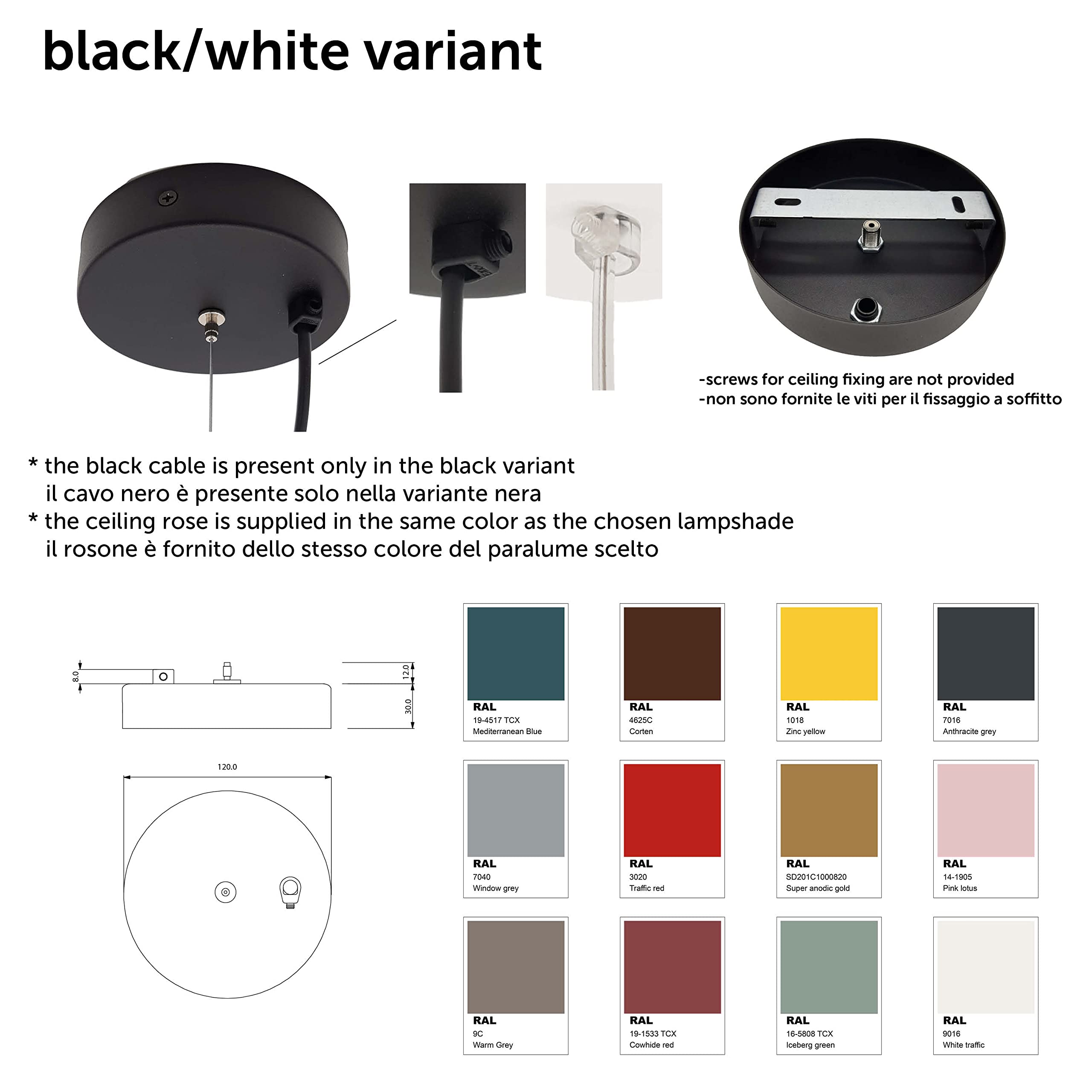 L+ Lampadario a Sospensione Moderno Cilindro in Metallo - Diametro 50cm Attacco E27 - Made in Italy - per Cucina e Soggiorno (Rosso Cowhide, 50cm)