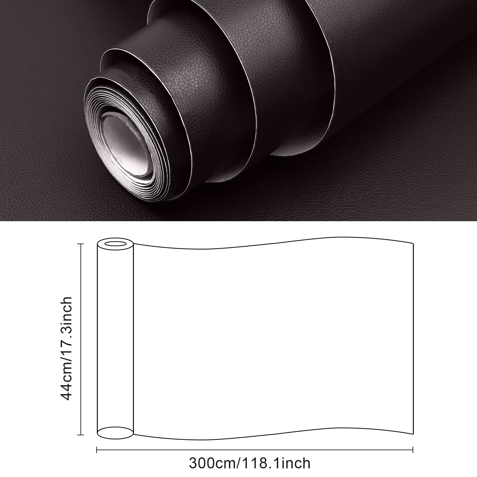 Hode Grande Pelle Adesiva per Riparazioni, Ecopelle Adesiva 44x300cm, Similpelle Patch di Riparazione in Pelle Autoadesive PU per Auto Sedili Borse Mobili Ecopelle Marrone
