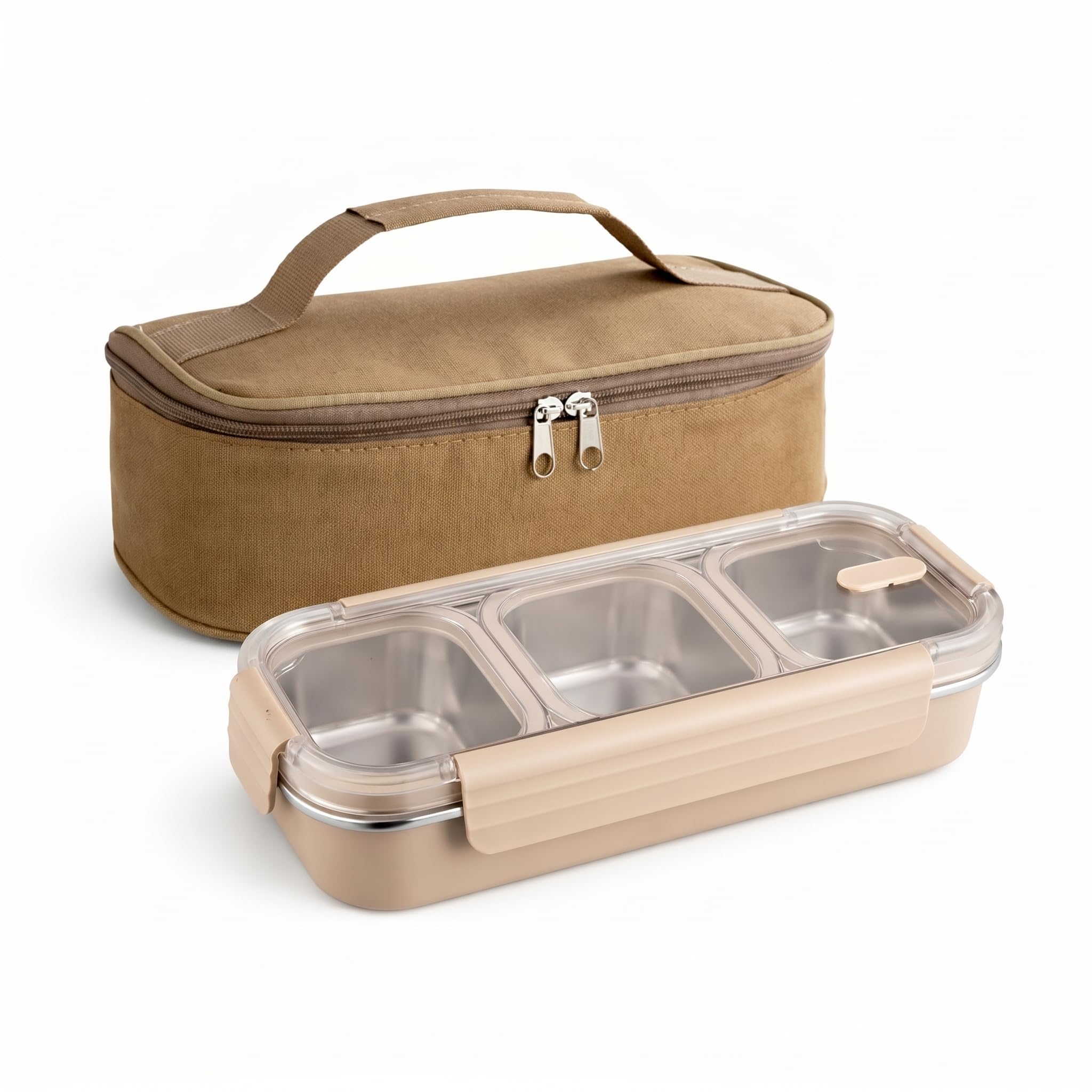 3 Compartment Lunch Box - Insulated & Leakproof -1