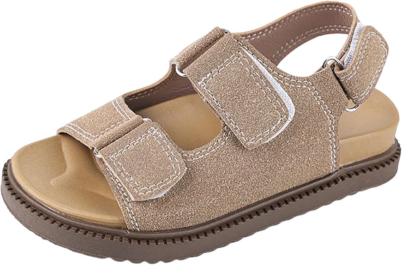 Girls Boys Sandal Summer Beach Adjustable Double Casual Flat Shoes Open Toe Lightweight Soft Holiday Sandal for Kids
