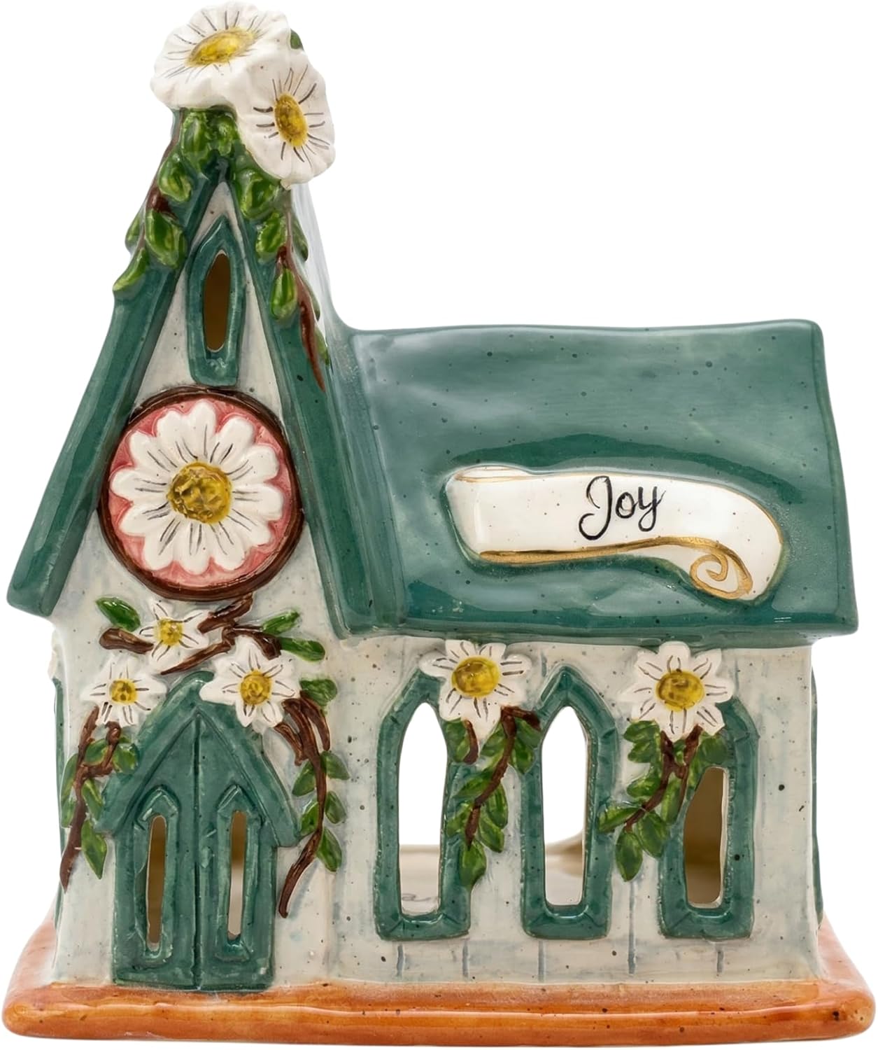 Blue Sky Clayworks Joy Virtue Church Candle House, 5.75" L x 4" W x 6.25" H
