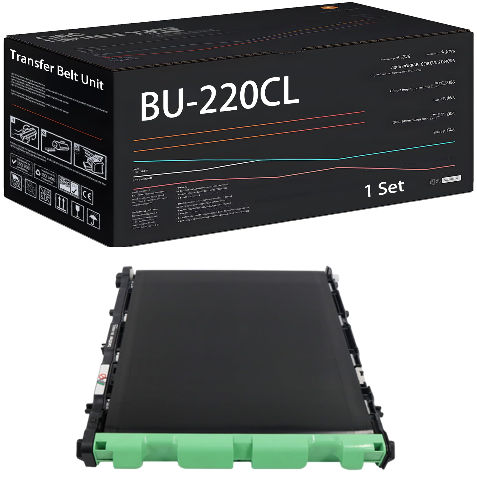 BU-220CL Transfer Belt Unit Compatible for Brother HL-3140CW 3170CDW 3180CDW MFC-9130CW 9330CDW 9340CDW Printers, with Chip, High Yield 61000 Pages, High-Definition Printing (1 Set)