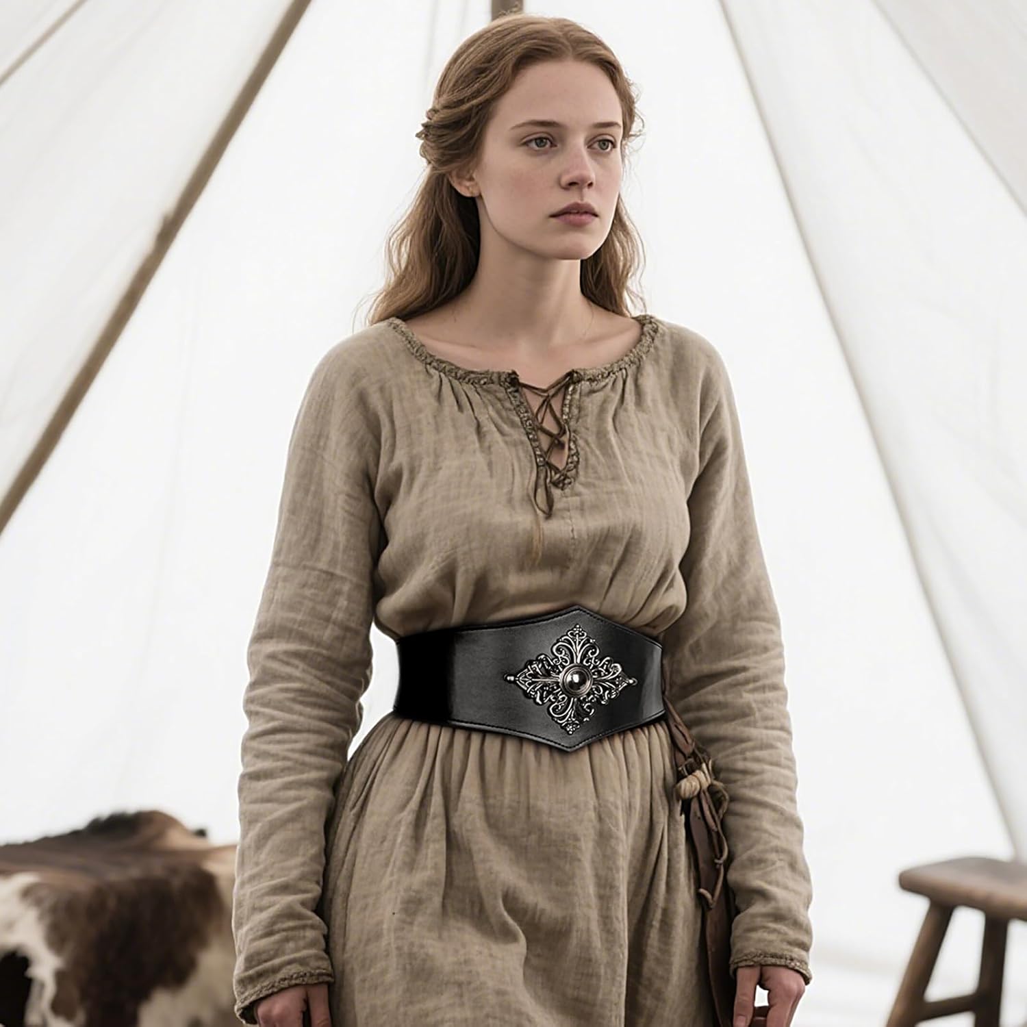 L'VOW Women's Viking Corset Belt - Renaissance Cinch Belt for Halloween Pirate Medieval - Image 2