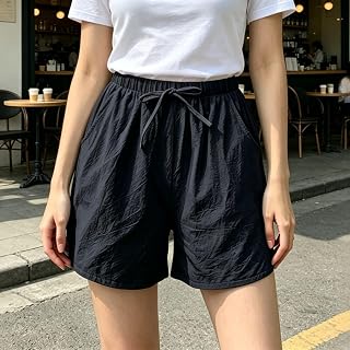 Women's Linen Shorts Casual High Waisted Wide Leg Summer