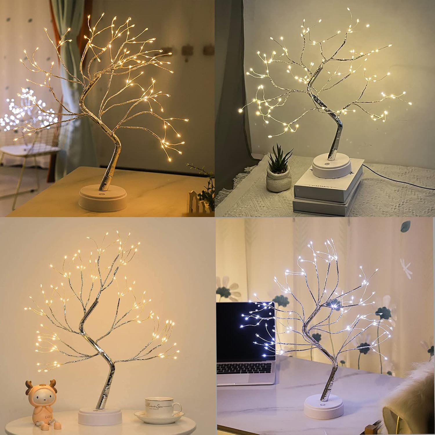 Home Decor Bonsai Tree Lights with 108 LED, Night Lights for Baby Room Decor, Tabletop Artificial Tree Lights, Ideal for Gift Home Decor,Weddings, Christmas, Holidays, and More (Warm White)