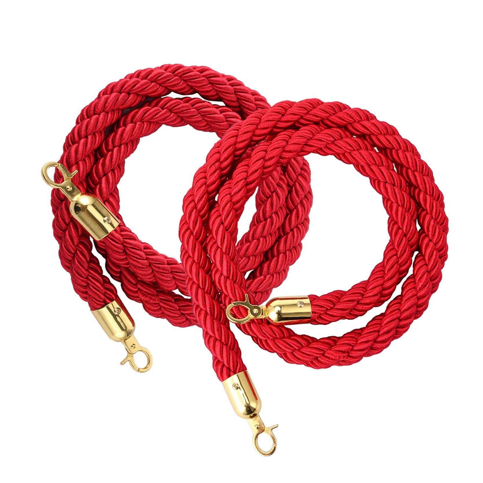 Corde de poteau VIP 1,5m avec mousqueton pour file d'attente barrière de guidage lot de 2