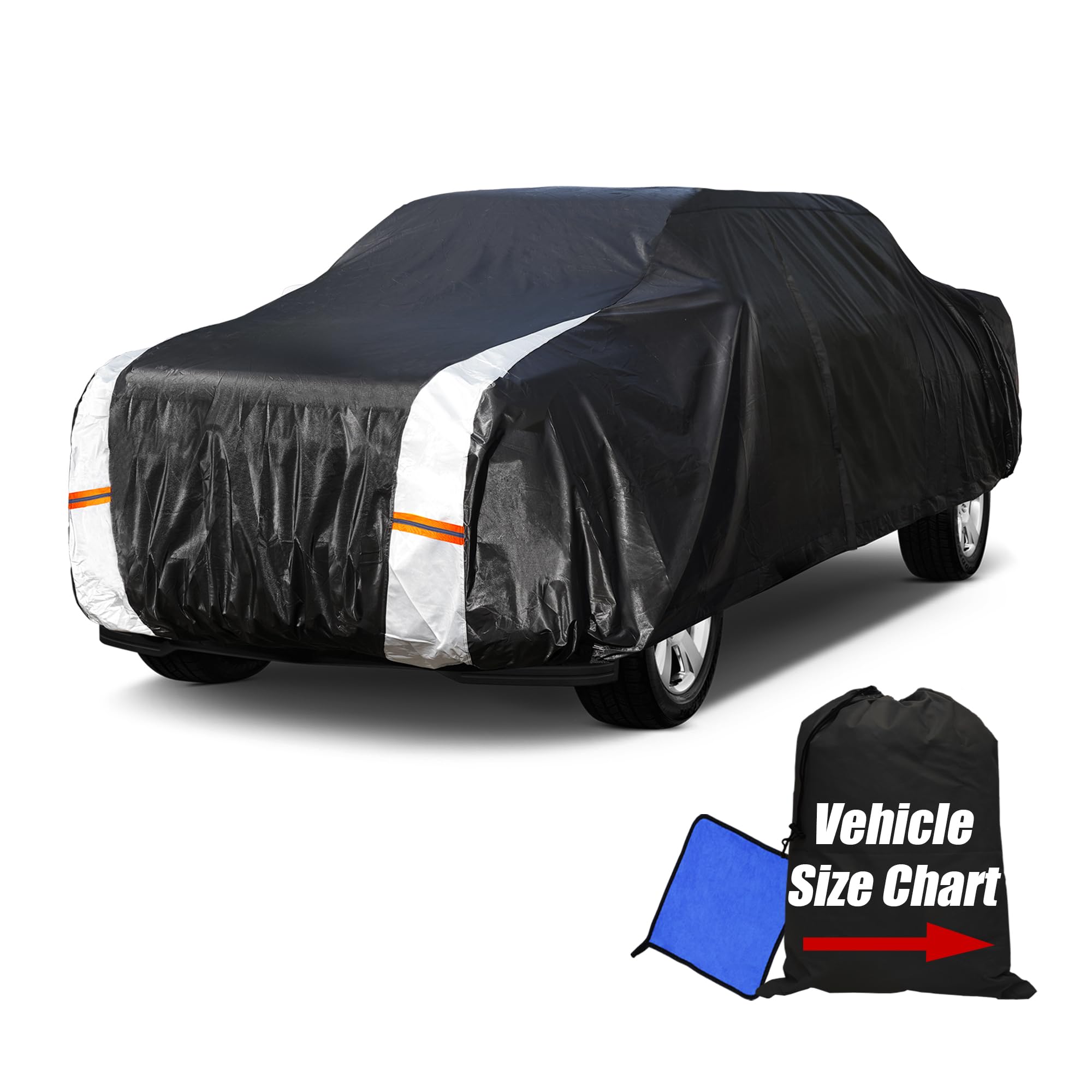Cotryvox10-Layer Truck Cover - Waterproof All Weather. Pickup Truck Rain UV Protection. Fits Ford F150, Chevy Silverado, Dodge Ram 1500 (Up to 242 inch) XL