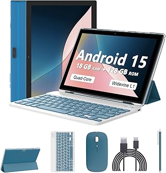 Android 15 Tablet, 10 Inch 18GB RAM+128GB ROM/2TB Expandable Tablets PC ...
