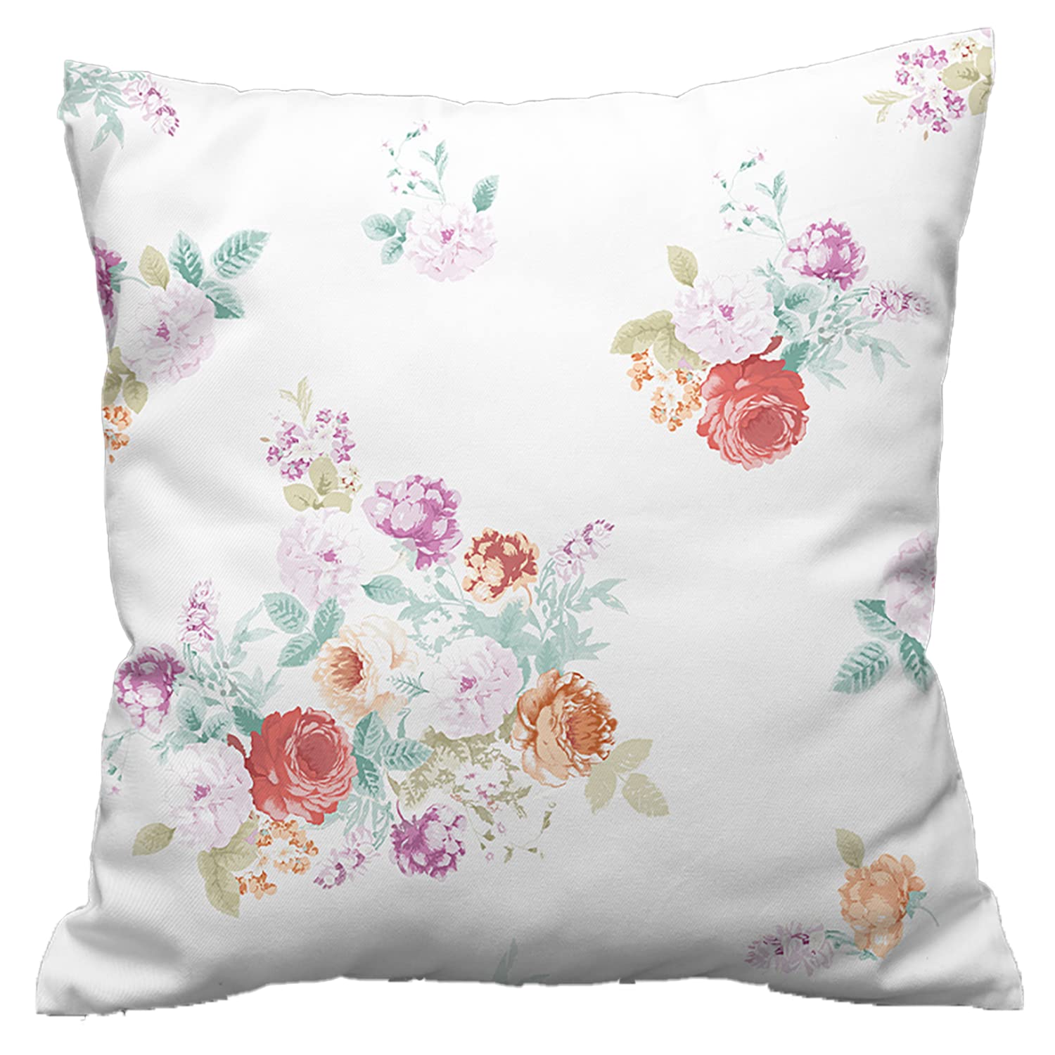 Night Comfort 100% Cotton Cushion Cover Luxury Designer Indoor & Outdoor use - Floral Rose - Ideal For Sofas, Living Room, Bedroom, Rattan Garden Furniture Sets, Chairs, Benches (45x45cm) - Pack of 2 โ image 1
